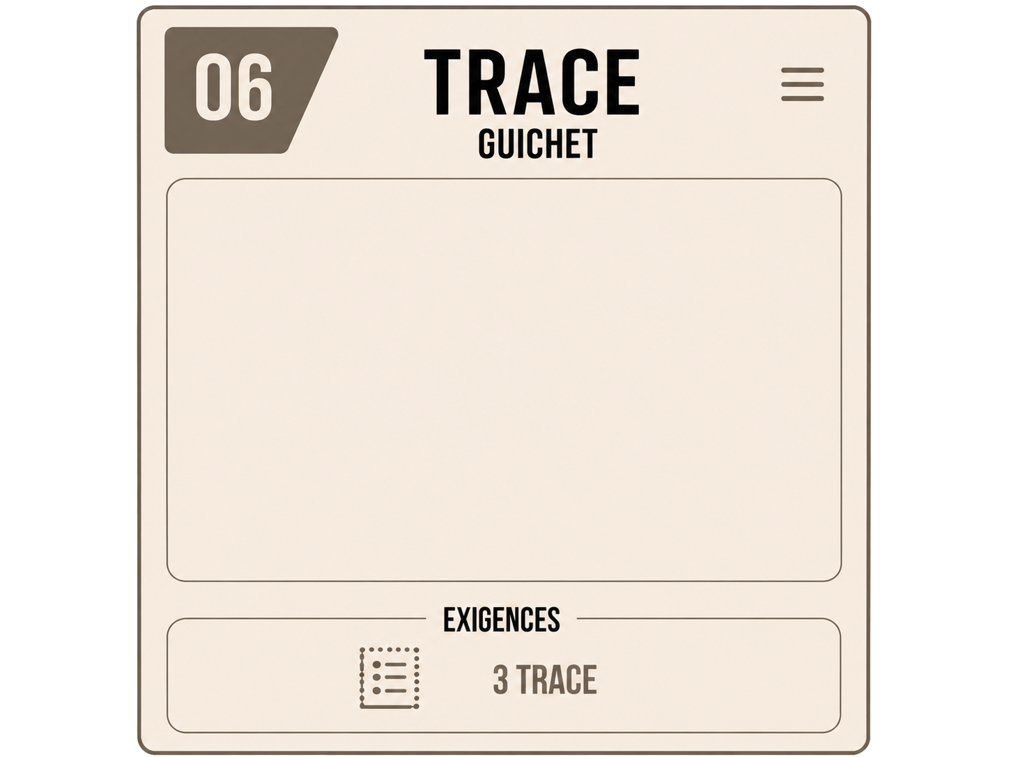 Guichet 06 — Trace